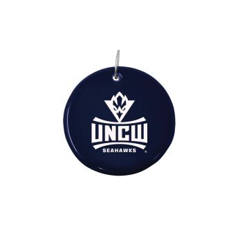 Ceramic Disk Holiday Ornament - UNC Wilmington Seahawks