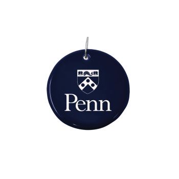 Ceramic Disk Holiday Ornament - Penn Quakers