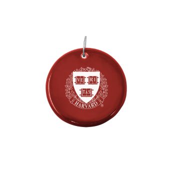 Ceramic Disk Holiday Ornament - Harvard Crimson