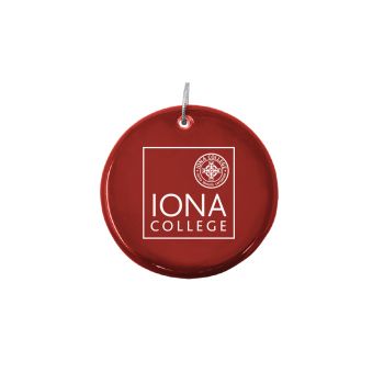 Ceramic Disk Holiday Ornament - Iona Gaels