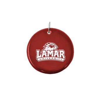 Ceramic Disk Holiday Ornament - Lamar Big Red