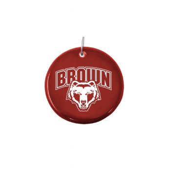 Ceramic Disk Holiday Ornament - Brown Bears