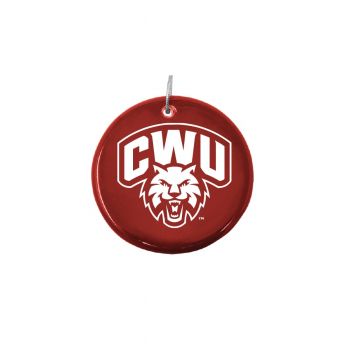 Ceramic Disk Holiday Ornament - Central Washington Wildcats
