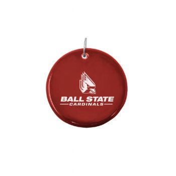 Ceramic Disk Holiday Ornament - Ball State Cardinals