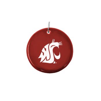 Ceramic Disk Holiday Ornament - Washington State Cougars