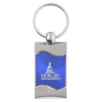 Keychain Fob with Wave Shaped Inlay - Morgan State Bears