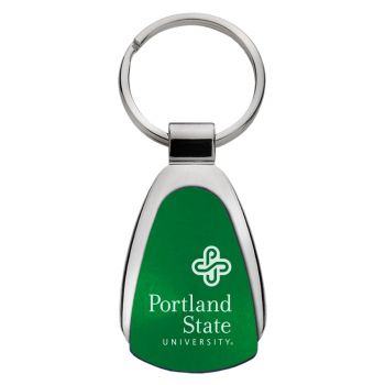 Teardrop Shaped Keychain Fob - Portland State 