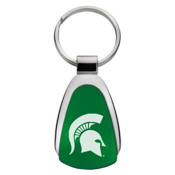 Teardrop Shaped Keychain Fob - Michigan State Spartans
