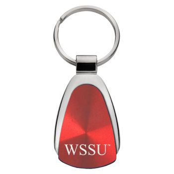 Teardrop Shaped Keychain Fob - Winston-Salem State University 