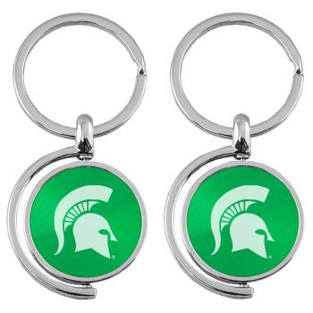Spinner Round Keychain - Michigan State Spartans