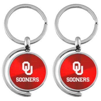 Spinner Round Keychain - Oklahoma Sooners