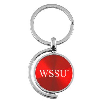 Spinner Round Keychain - Winston-Salem State University 