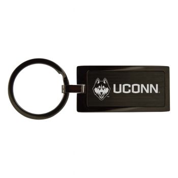 Matte Black Keychain Fob - UConn Huskies