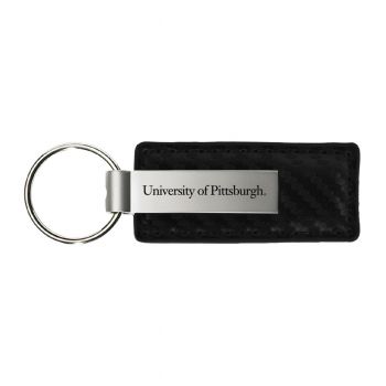 Carbon Fiber Styled Leather and Metal Keychain - Pittsburgh Panthers