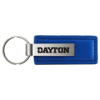 Stitched Leather and Metal Keychain - Dayton Flyers