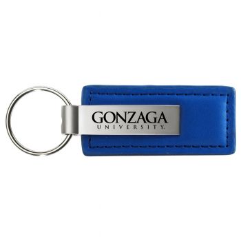 Stitched Leather and Metal Keychain - Gonzaga Bulldogs