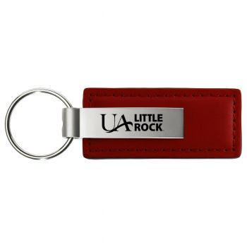 Stitched Leather and Metal Keychain - Arkansas Little Rock Trojans