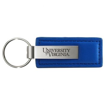 Stitched Leather and Metal Keychain - Virginia Cavaliers