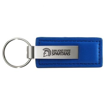 Stitched Leather and Metal Keychain - San Jose State Spartans