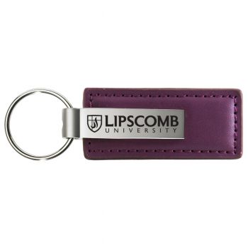 Stitched Leather and Metal Keychain - Lipscomb Bison