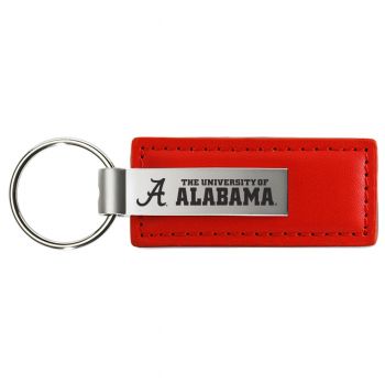 Stitched Leather and Metal Keychain - Alabama Crimson Tide