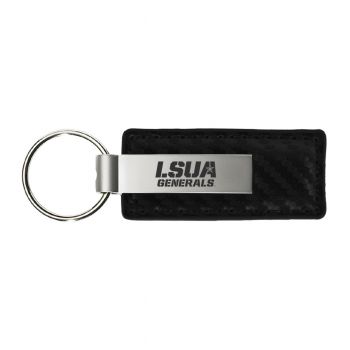 Carbon Fiber Styled Leather and Metal Keychain - LSUA Generals