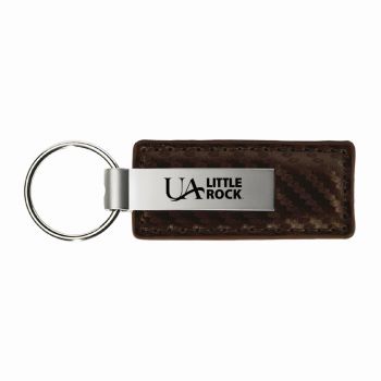 Carbon Fiber Styled Leather and Metal Keychain - Arkansas Little Rock Trojans