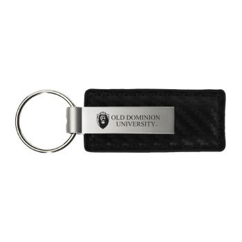 Carbon Fiber Styled Leather and Metal Keychain - Old Dominion Monarchs