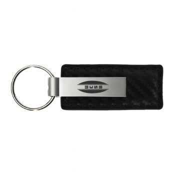 Carbon Fiber Styled Leather and Metal Keychain - UCSB Gauchos