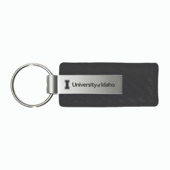 Carbon Fiber Styled Leather and Metal Keychain - Idaho Vandals