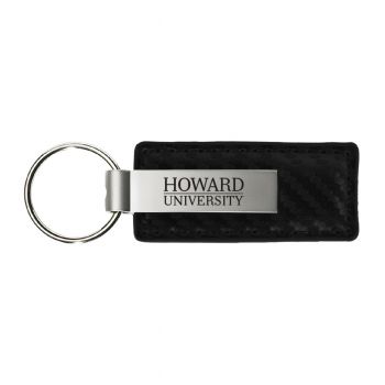 Carbon Fiber Styled Leather and Metal Keychain - Howard Bison
