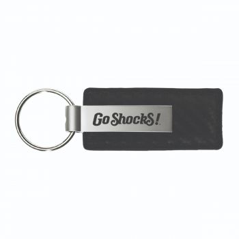 Carbon Fiber Styled Leather and Metal Keychain - Wichita State Shocker