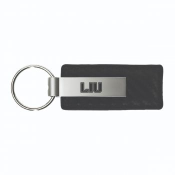 Carbon Fiber Styled Leather and Metal Keychain - LIU Blackbirds
