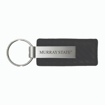 Carbon Fiber Styled Leather and Metal Keychain - Murray State Racers