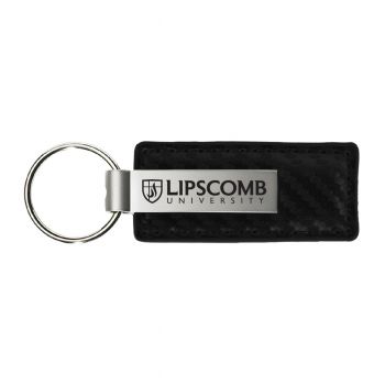 Carbon Fiber Styled Leather and Metal Keychain - Lipscomb Bison