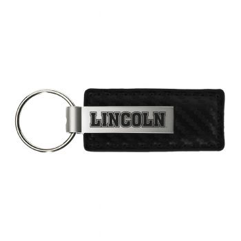 Carbon Fiber Styled Leather and Metal Keychain - Lincoln University Tigers