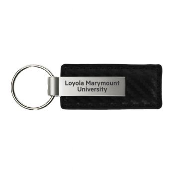 Carbon Fiber Styled Leather and Metal Keychain - Loyola Marymount Lions