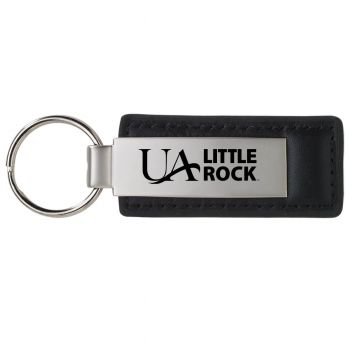 Stitched Leather and Metal Keychain - Arkansas Little Rock Trojans