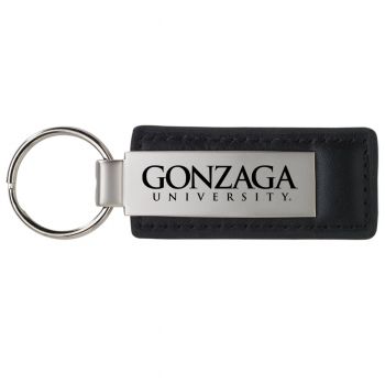 Stitched Leather and Metal Keychain - Gonzaga Bulldogs