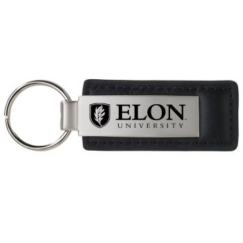 Stitched Leather and Metal Keychain - Elon Phoenix