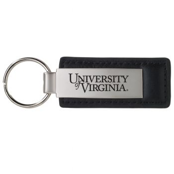Stitched Leather and Metal Keychain - Virginia Cavaliers