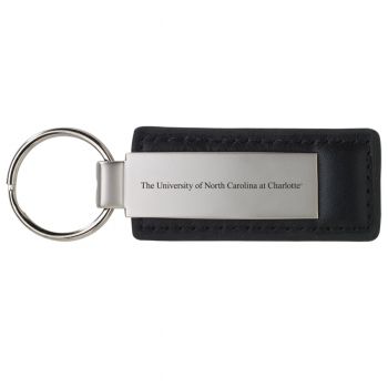 Stitched Leather and Metal Keychain - UNC Charlotte 49ers