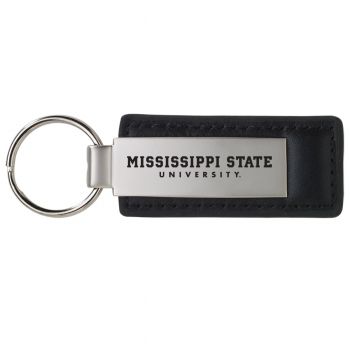 Stitched Leather and Metal Keychain - MSVU Delta Devils