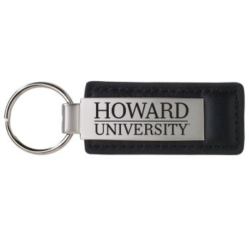 Stitched Leather and Metal Keychain - Howard Bison