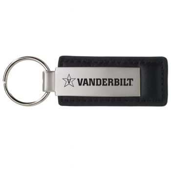 Stitched Leather and Metal Keychain - Vanderbilt Commodores