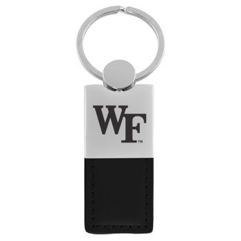 Modern Leather and Metal Keychain - Wake Forest Demon Deacons
