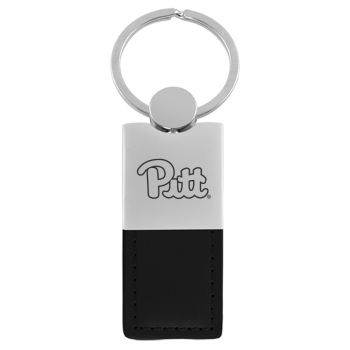 Modern Leather and Metal Keychain - Pittsburgh Panthers
