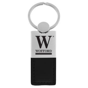 Modern Leather and Metal Keychain - Wofford Terriers