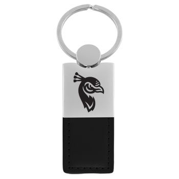 Modern Leather and Metal Keychain - St. Peter's Peacocks