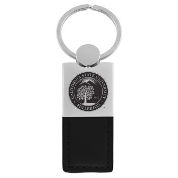 Modern Leather and Metal Keychain - Cal State Fullerton Titans